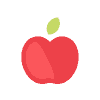 A bright, cheery red apple.